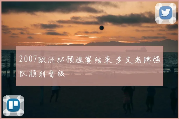 2007欧洲杯预选赛结束 多支老牌强队顺利晋级
